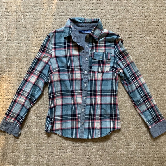 Button up inBlue, Cream and Pink from Francescas! - Picture 1 of 1